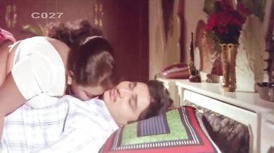 Mature Indian couple passionately makes out on the wedding night