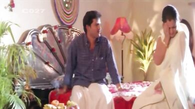 Mature Indian couple passionately makes out on the wedding night