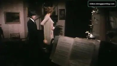 Vintage scene of the gorgeous mom seducing a young dude