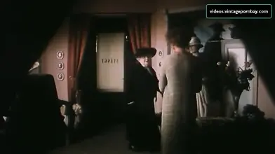 Vintage scene of the gorgeous mom seducing a young dude