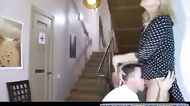 Russian Milf raises her dress to seduce a young stud