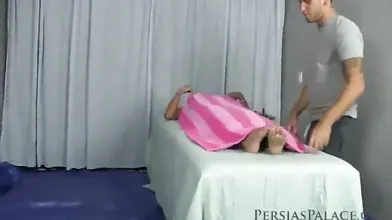 Busty Milf gets toyed and fucked by a young masseur