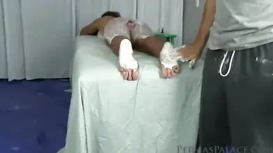 Busty Milf gets toyed and fucked by a young masseur