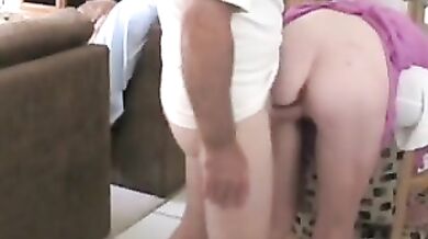 Captivating blonde mature gets if doggy style in her kitchen