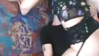 Hairy mature skank seduces two guys to double penetrate her