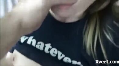 Adorable teen sucks and takes a mature cock in POV