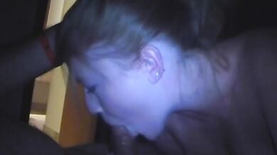 Mature amateur blonde sucks her fat hubby's shaft in POV