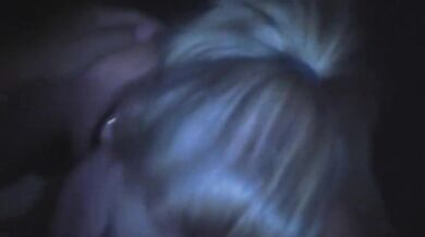 Mature amateur blonde sucks her fat hubby's shaft in POV