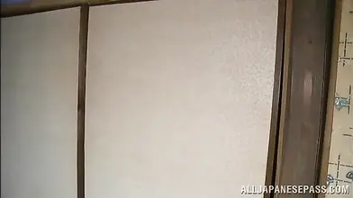 Bald dude fiercely drills tight Japanese mom's trimmed twat (Censored)