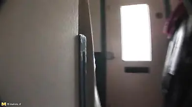 Ugly mature redhead shows her fat ass and sucks cock