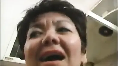 Mature maid with saggy tits is eager for college cock