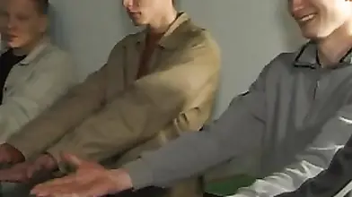 Seducing blonde teacher whips a couple of her students asses