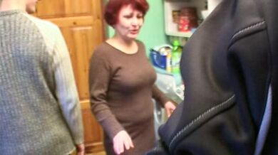 Redhead milf enjoys hard double penetrated by two young dicks