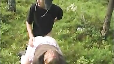 Mature granny eats a dick and gets smashed hard outdoors