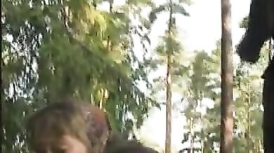 Mature granny eats a dick and gets smashed hard outdoors