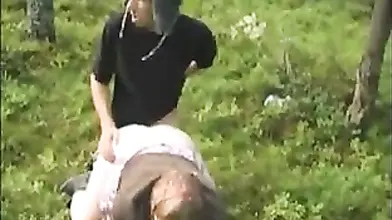 Mature granny eats a dick and gets smashed hard outdoors