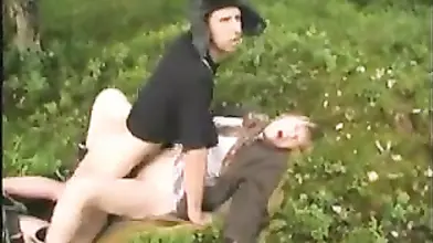 Mature granny eats a dick and gets smashed hard outdoors