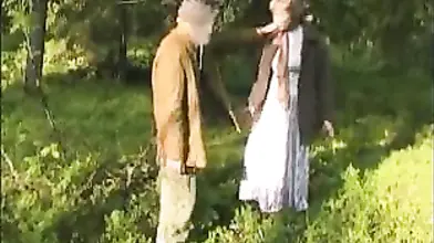 Mature granny eats a dick and gets smashed hard outdoors