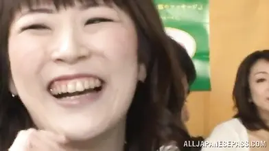 Chubby Japanese mom gets her meaty cunt pounded from behind