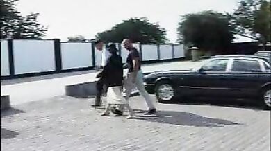 Kinky mature woman gets double teamed by horny perverts outdoors