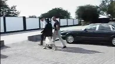 Kinky mature woman gets double teamed by horny perverts outdoors