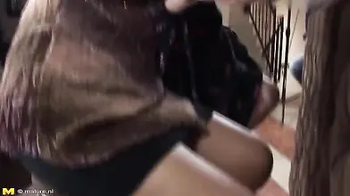 Fat mature grannies have wild foursome with young fuck boys