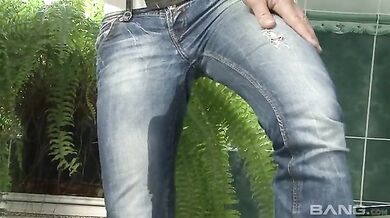 Classy mature lady gets pissed on by a hung plumber