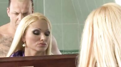 Classy mature lady gets pissed on by a hung plumber