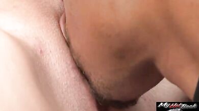 Curvaceous Milf rides a young BBC in lingerie and stockings