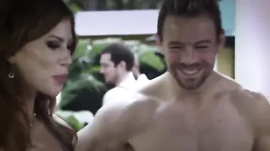 Sexy cougar MILF mouth fucks a guy before riding him