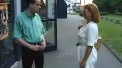 Fully clothed mature gal has fun with her boy toy