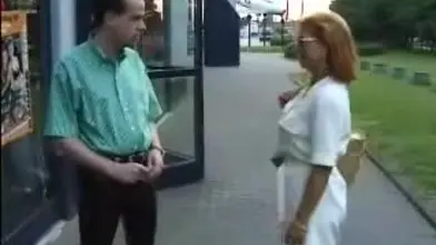 Fully clothed mature gal has fun with her boy toy