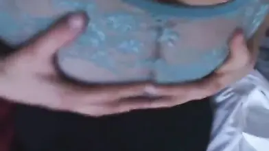 Handsome French MILF shows off her big juicy tits solo