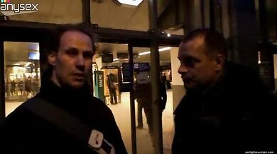 Trashy mature prostitute in fishnet stockings offers her sexual services