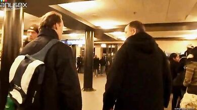 Trashy mature prostitute in fishnet stockings offers her sexual services