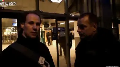 Trashy mature prostitute in fishnet stockings offers her sexual services