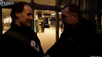 Trashy mature prostitute in fishnet stockings offers her sexual services