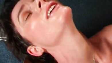 Skinny mom cums during the rough pool table fucking session