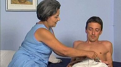 Stockinged mature housemaid is always ready for the cock ride