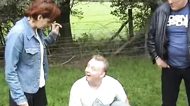 Amazing redhead mature gets her melons licked with much care