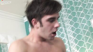 Young stud viciously drills brunette cougar's ass in the bed