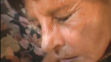 Brunette mature granny Karen sucks dick and gets doggy styled