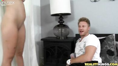 Attractive blonde milf and hunk go down on each other