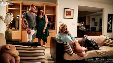 Mature slut gets her daughter's boyfriend to eat her cunt