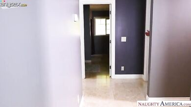 Tight blonde cougar seduces a hung stud with a blowjob