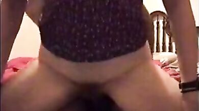 Hairy housewife bent over for a quickie