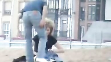 Couple having sex on the beach