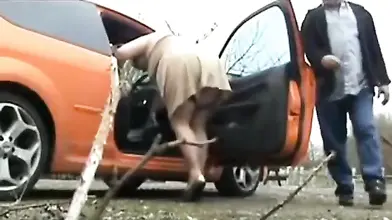 Mature couple have a sex fantasy on the road