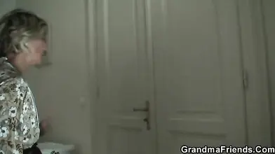 Hot 3some with granny and boys teen thiefs