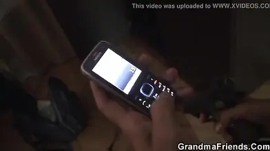 Hot 3some with granny and boys teen thiefs